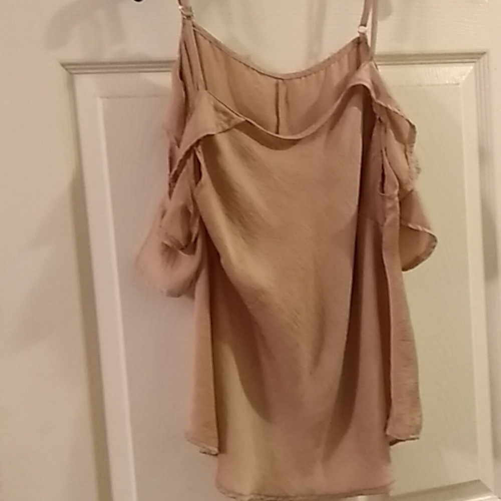Champagne off the shoulder blouse M/L